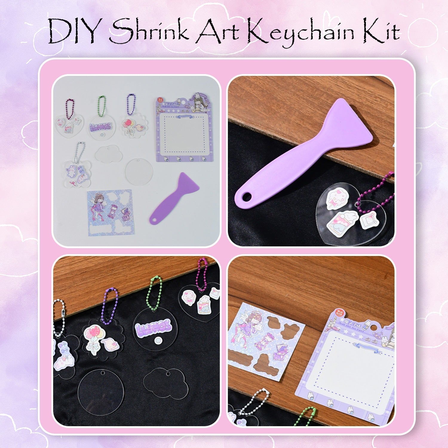 DIY Shrink Art Keychain Making Kit for Kids (1 Set) DIY Shrink Art Keychain Making Kit for Kids (1 Set)